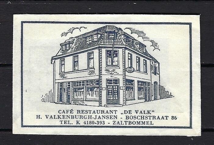 182 Zaltbommel cafe rest DE VALK, Ophalen of Verzenden, Nederland