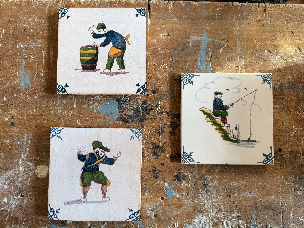 Makkumer tegels (3 stuks), Antiek en Kunst, Ophalen of Verzenden