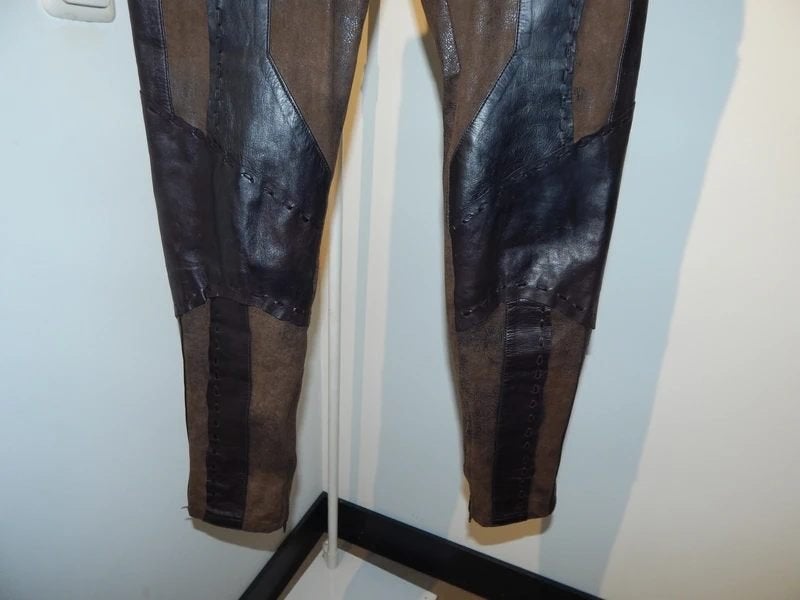 Roberto Cavalli vintage broek bruin bekleed met zacht leer, Bruin, Verzenden, Roberto Cavalli, Maat 34 (XS) of kleiner