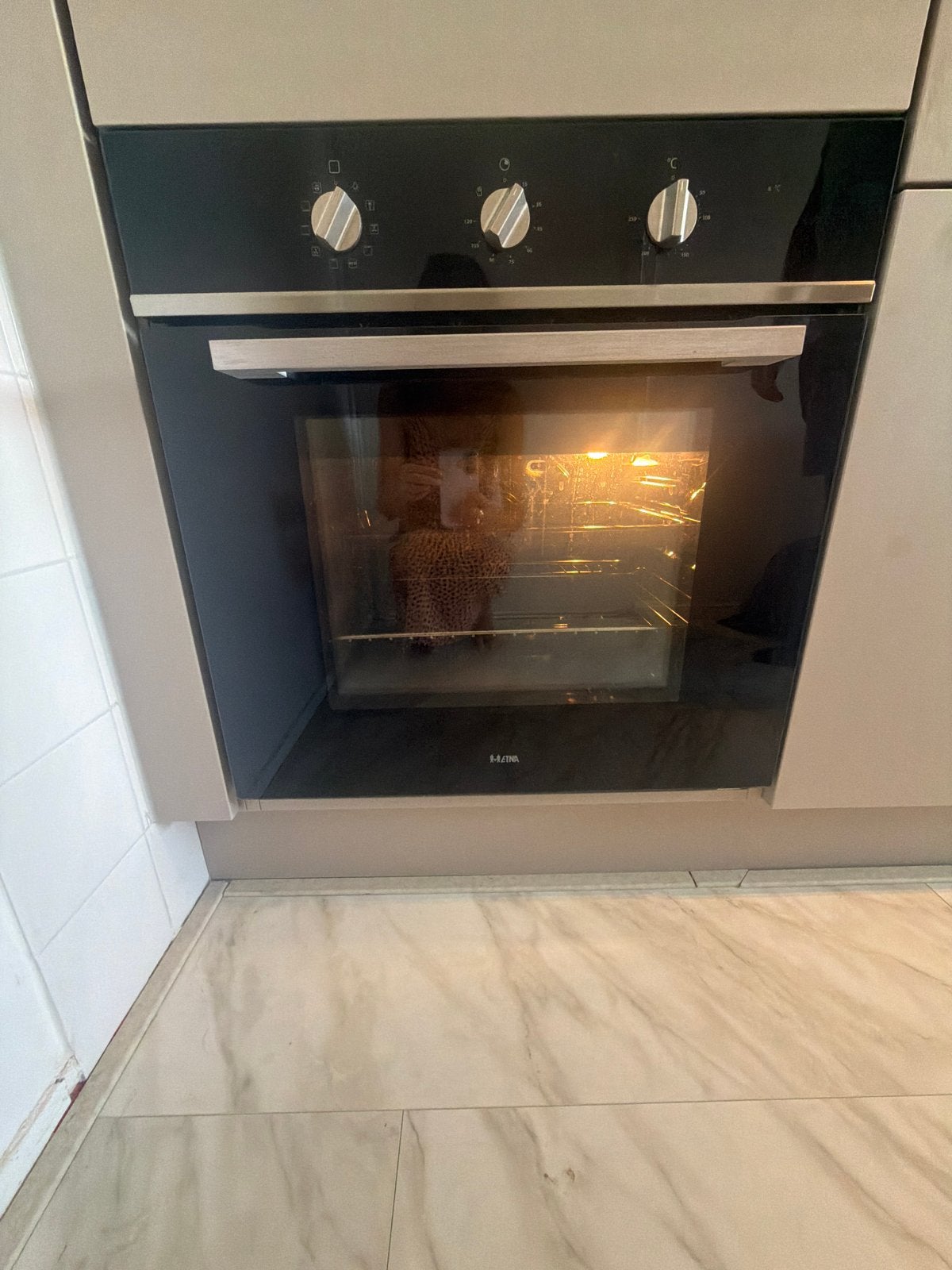 Etna OM165ZT Inbouw Heteluchtoven - Zwart, Ophalen, Gebruikt, Hete lucht, 60 cm of meer
