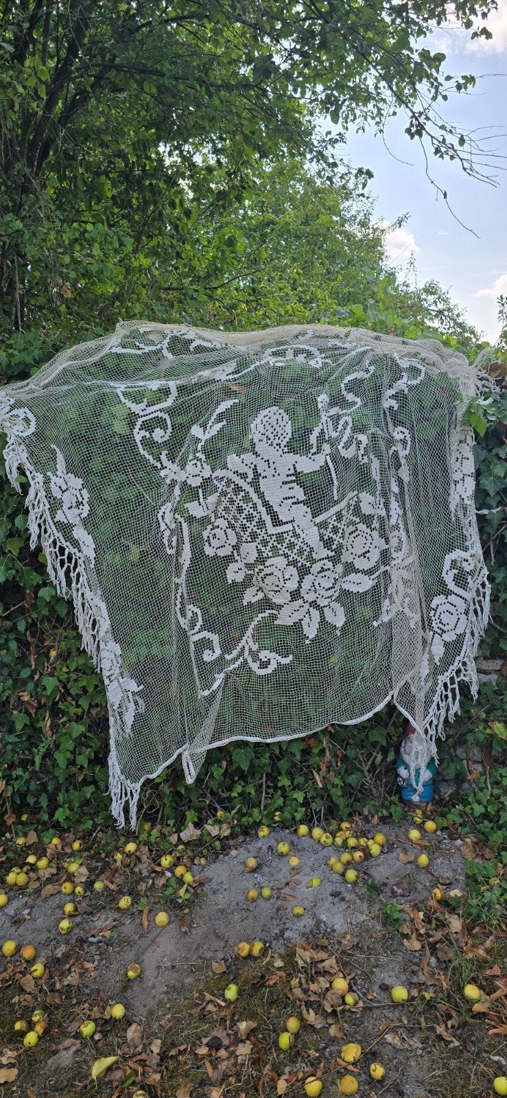 Prachtige antieke Franse sprei cover engel putti, Ophalen of Verzenden