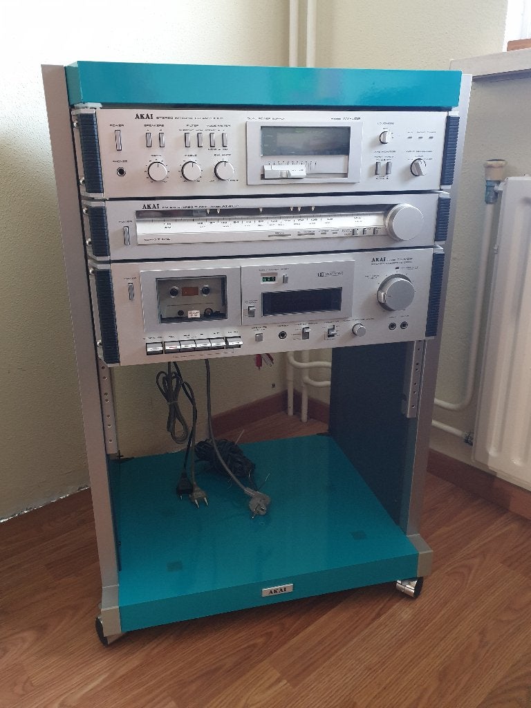 Akai Stereo Toren set in originele kast Versterker, Tuner, Ophalen, Gebruikt, Tuner of Radio, Akai