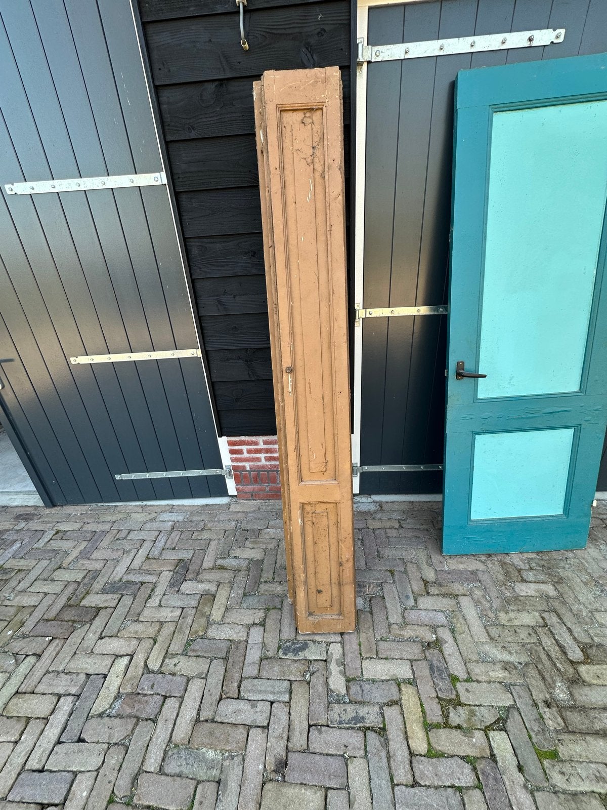 Set van 6 vintage houten luiken, Ophalen, Gebruikt, 80 tot 100 cm, Overige typen