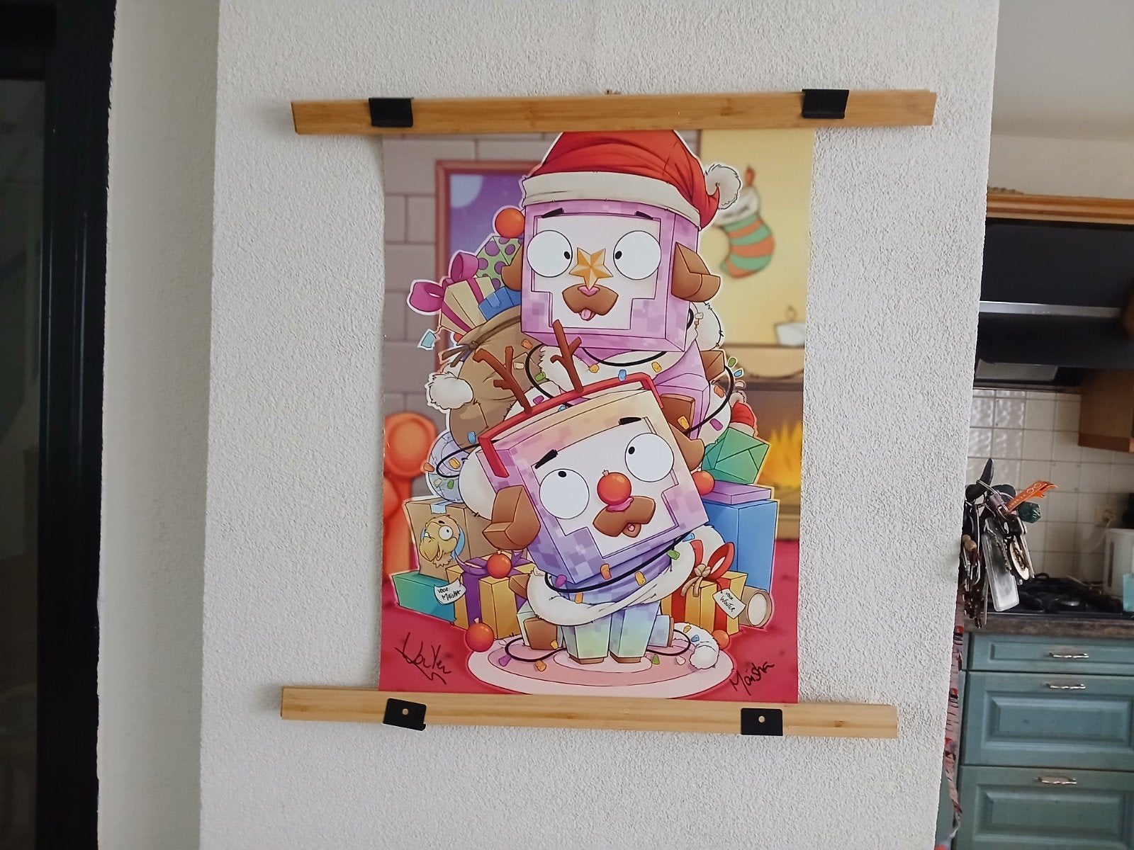 te koop poster van jeb en lily gesigneerd door wouter maisha, Rechthoekig Staand, Ophalen of Verzenden, Zo goed als nieuw, A1 t/m A3