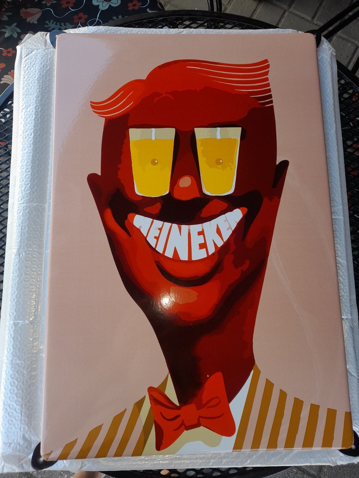 emaille reclamebord heineken"Charlie", Verzamelen, Merken en Reclamevoorwerpen, Ophalen of Verzenden, Zo goed als nieuw, Reclamebord