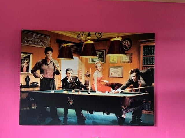 Vinted canvas schilderij met oa Elvis, Marilyn Monroe, Ophalen, 50 tot 75 cm, Zo goed als nieuw, Schilderij