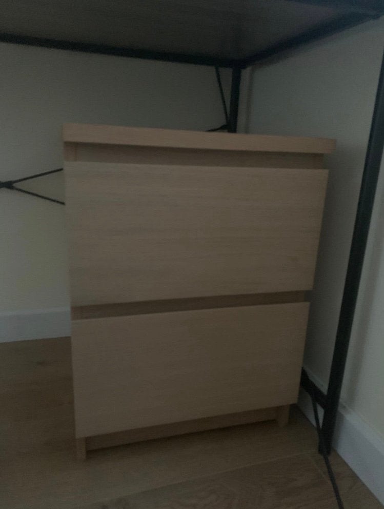 IKEA Houten ladekastje met 2 laden, Huis en Inrichting, Kasten | Ladekasten, Ophalen, Minder dan 50 cm, Gebruikt, 1 of 2 laden