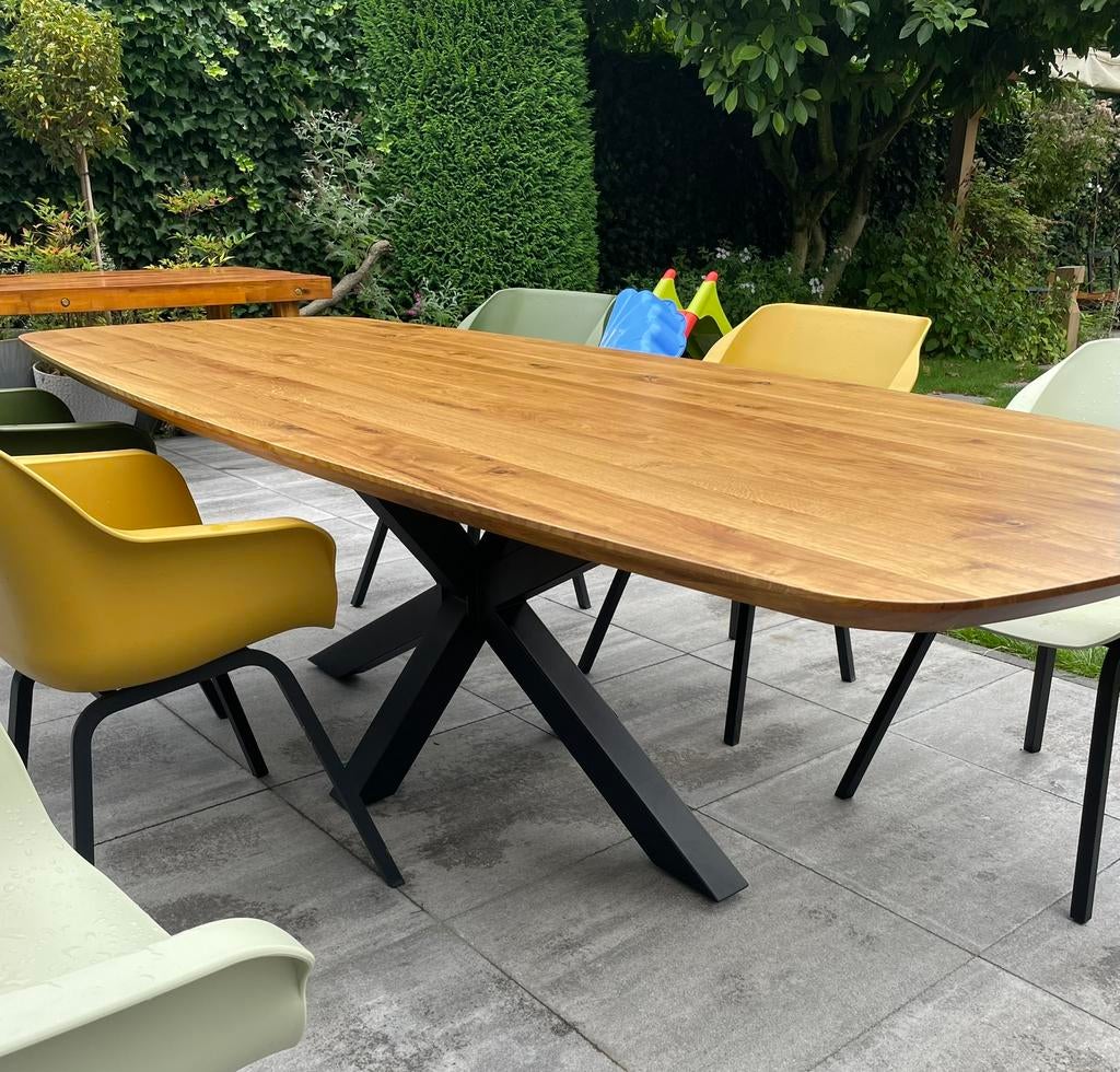 Eiken Buitentafels (Deens) OVAAL- Puur Massief - Matrix Poot, Ophalen of Verzenden, Nieuw, Ovaal, Hout