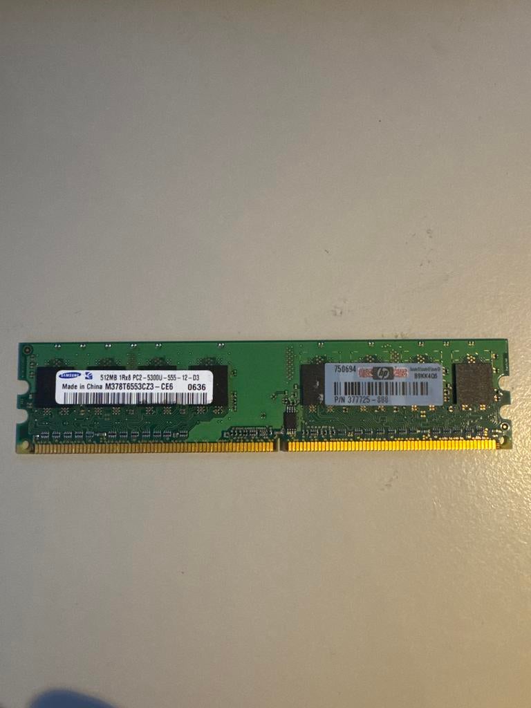 512MB DDR2 Geheugenmodule, Ophalen of Verzenden, DDR2, Desktop, Gebruikt