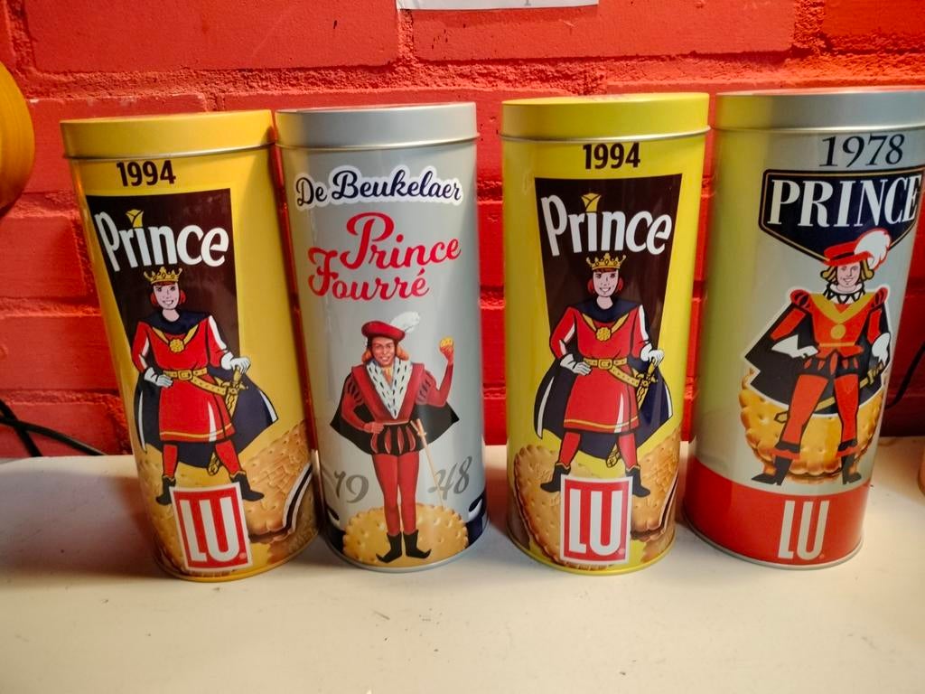 Voorraadbussen koekblikken Prince De Beukelaer., Verzamelen, Blikken, Ophalen of Verzenden, Gebruikt, Koek(jes), Overige merken