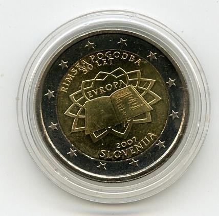 2 Euro Slovenie 2007 - Verdrag van Rome (VVR) - UNC, Verzenden, Slovenië, 2 euro, Losse munt