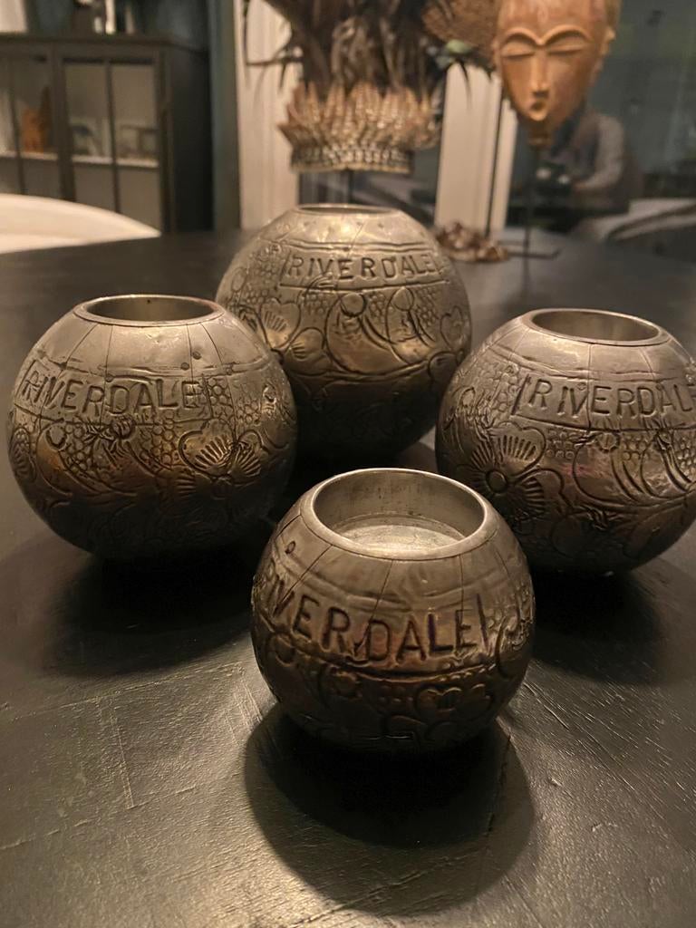 Riverdale waxinelichthouder, set van 4 stuks €7,50, Ophalen