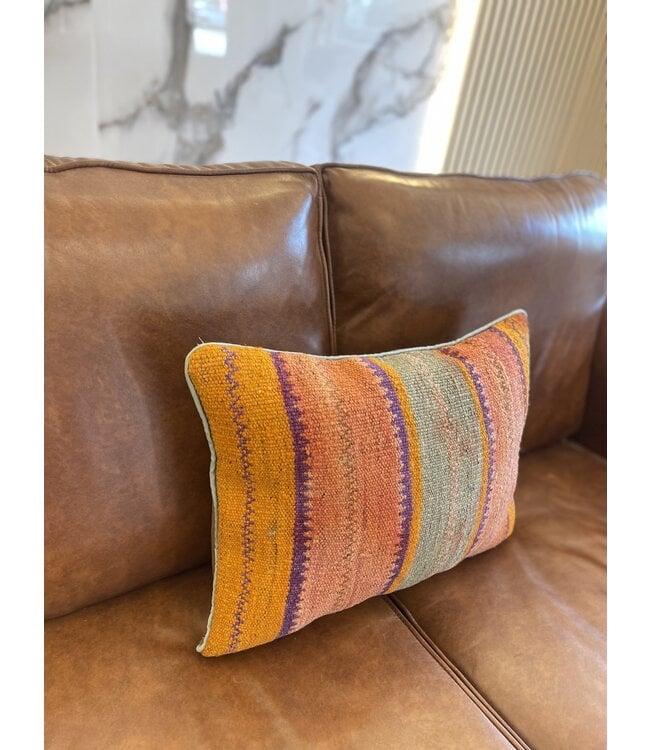 Kelim kussenhoes met vulling - 60x40 cm, Ophalen of Verzenden, Nieuw, Overige kleuren, Rechthoekig