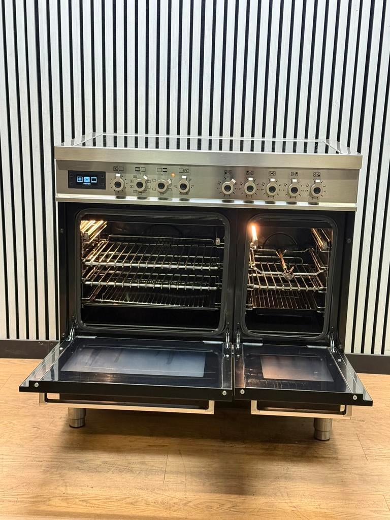 Luxe Bertazonni INDUCTIE Fornuis RVS/Zwart Hoogglans 90 cm, Witgoed en Apparatuur, Fornuizen, Fornello Esperta, Ophalen of Verzenden