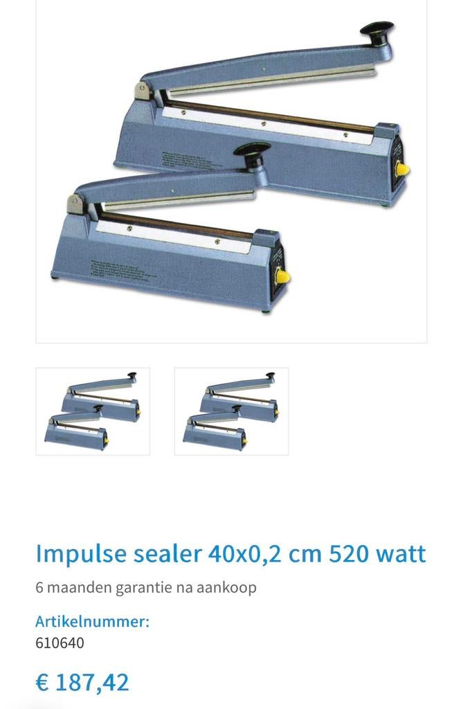 Impulse sealer, Doe-het-zelf en Verbouw, Ophalen of Verzenden, Zo goed als nieuw