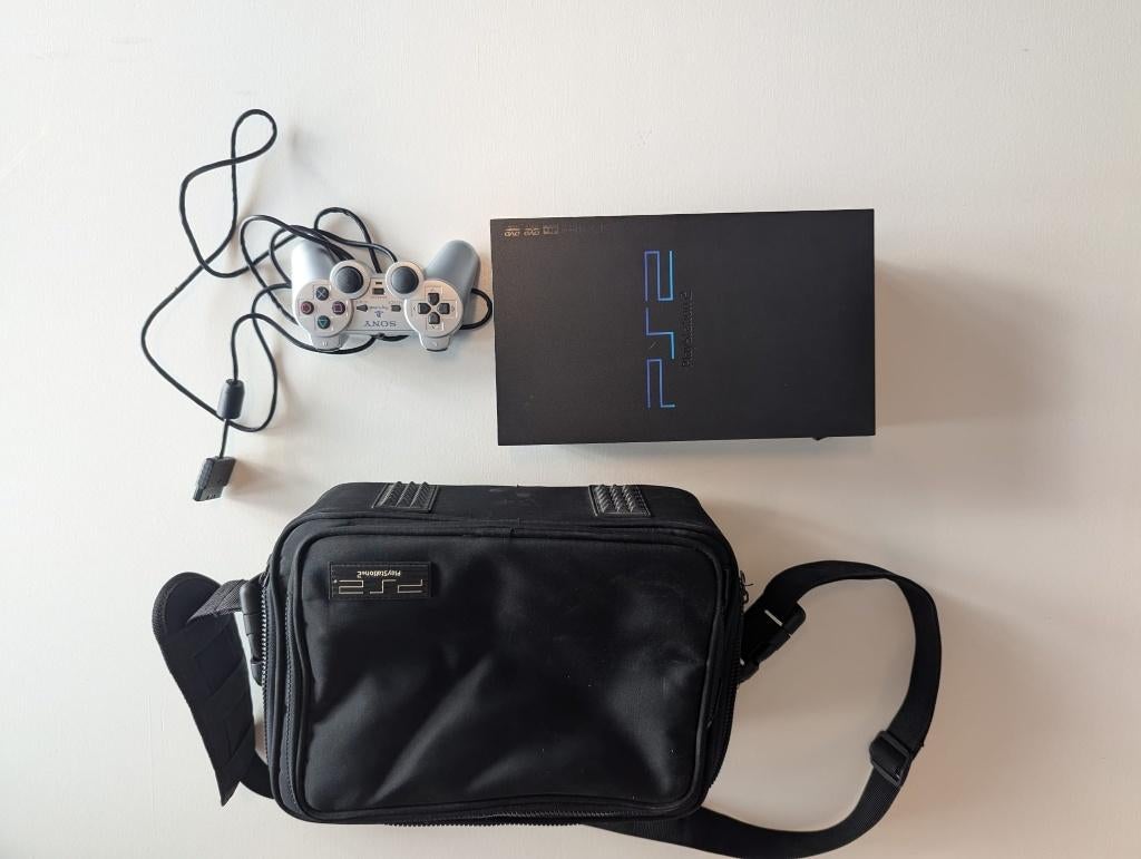 playstation 2, Ophalen of Verzenden, Met 1 controller, Gebruikt, Met games