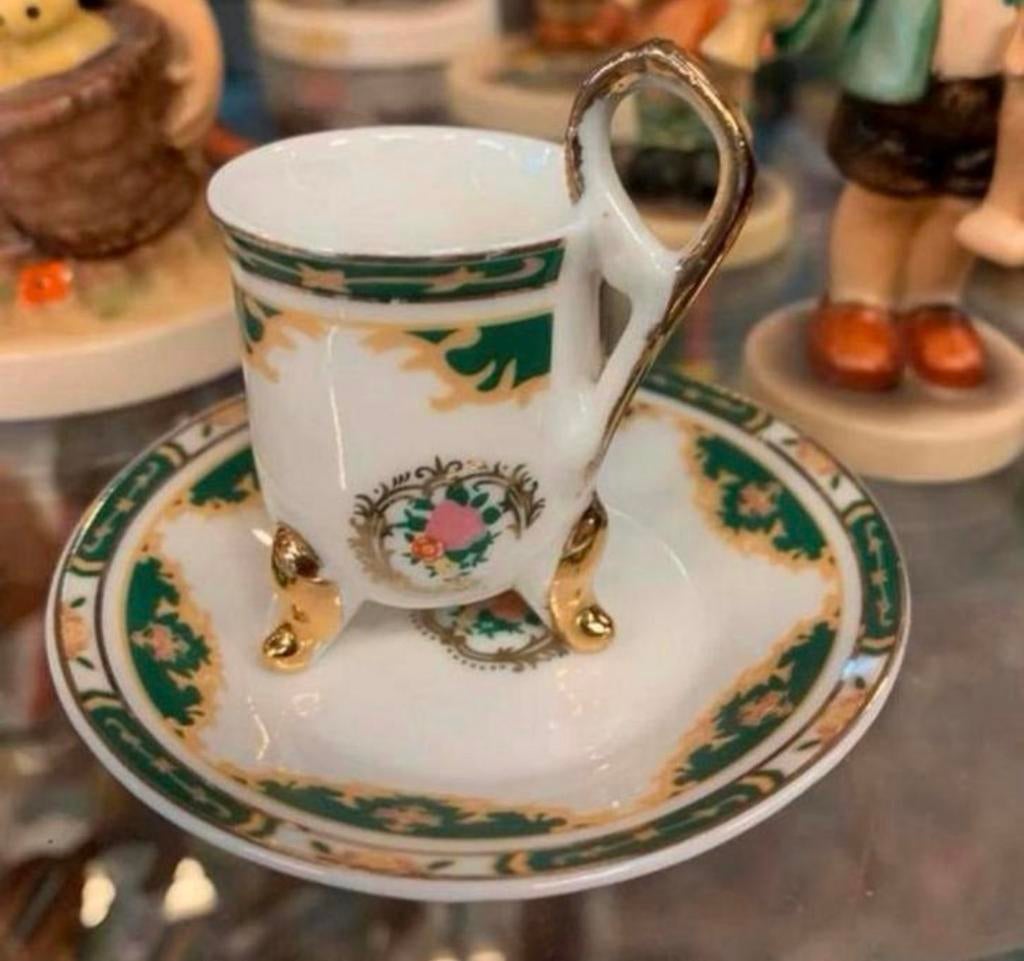 Miniatuur kop en schotels Duca Di Bavaria hertog van Beieren, Ophalen of Verzenden