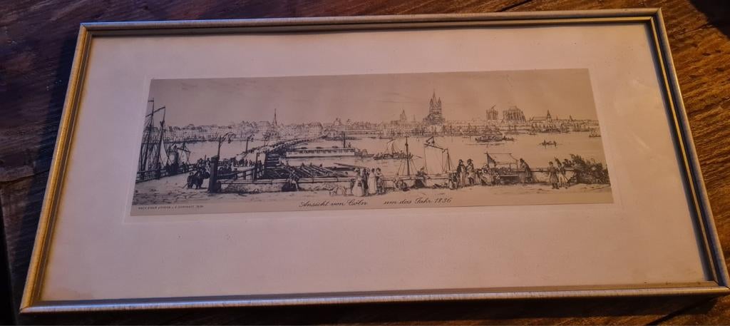 Keulen 1836 - Ets/Gravure naar Eduard Gerhardt, Antiek en Kunst, Kunst | Etsen en Gravures, Ophalen