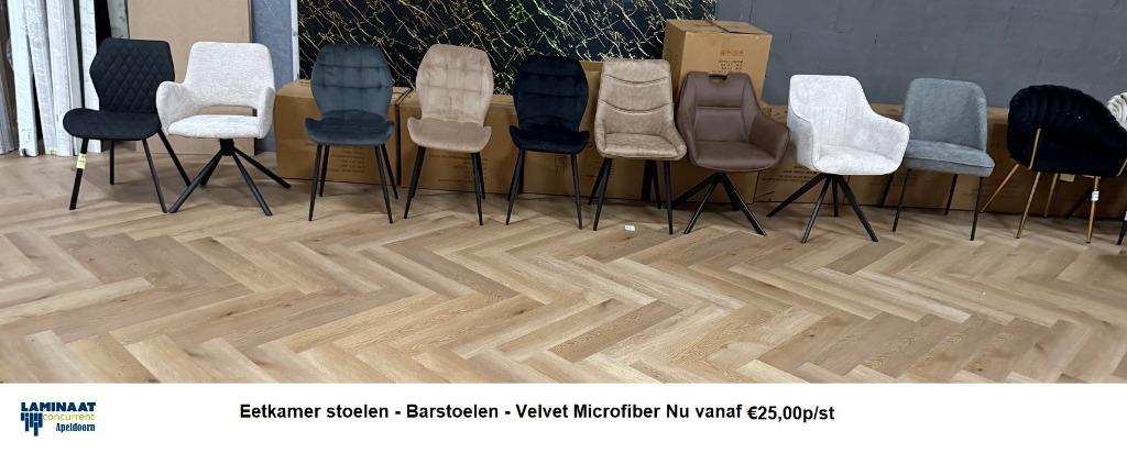 Eetkamerstoel Grijs Jess – Velvet V108-110 €25p/st, Nieuw, Ophalen of Verzenden, Stof, Eetkamerstoel