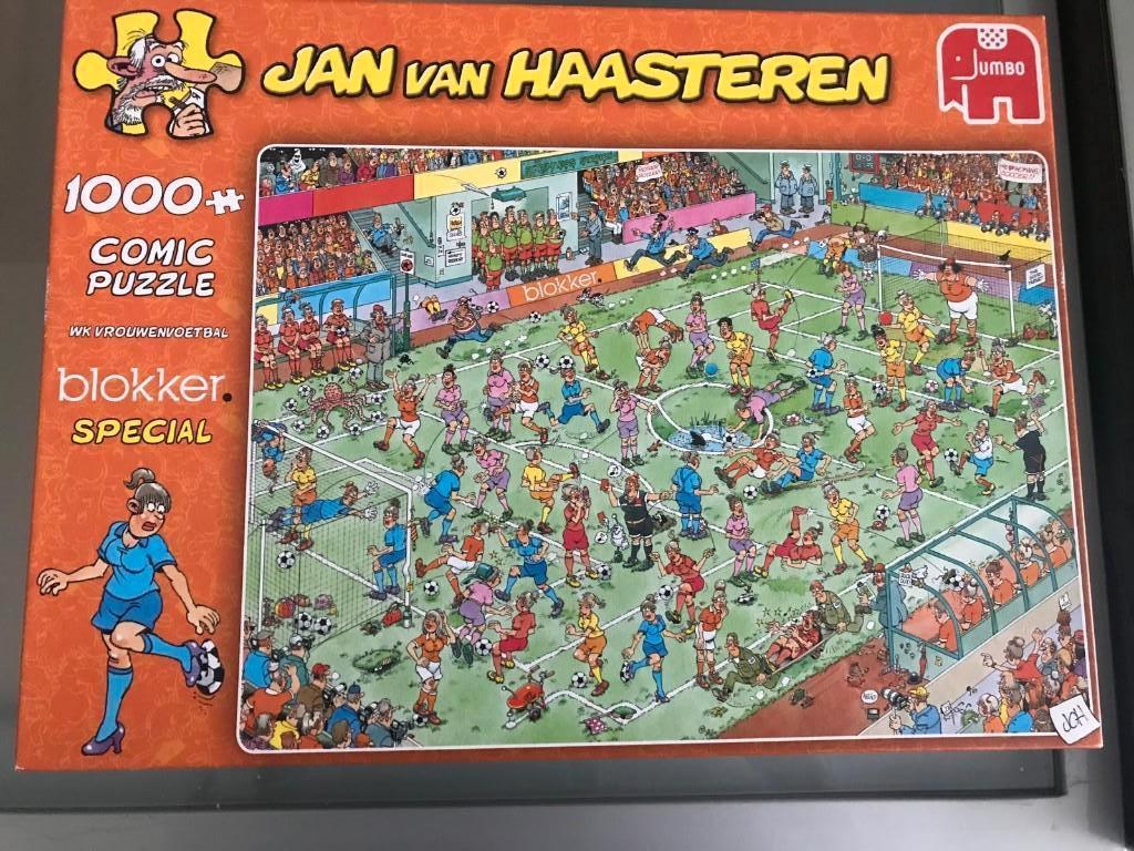 Jan van Haasteren Blokker  WK Vrouwenvoetbal 1000st Jumbo, Ophalen of Verzenden, 500 t/m 1500 stukjes, Zo goed als nieuw, Legpuzzel