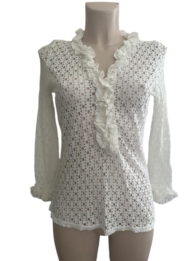 Anne Fontaine shirt lange mouw S, Wit, Ophalen of Verzenden, Zo goed als nieuw, Lange mouw