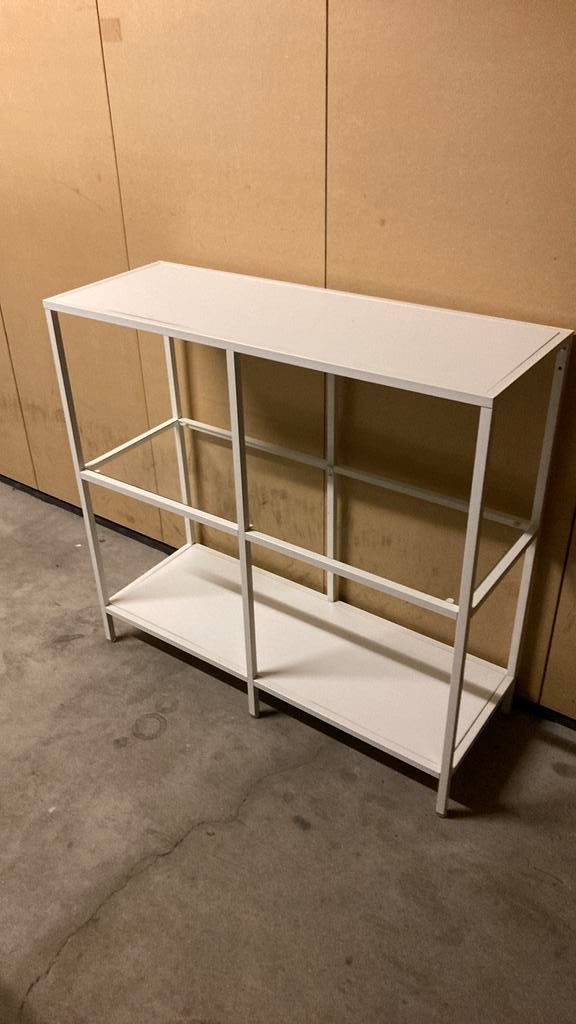 Witte sidetable 100x93x36, Huis en Inrichting, Tafels | Sidetables, Ophalen, 50 tot 100 cm, Zo goed als nieuw, Glas