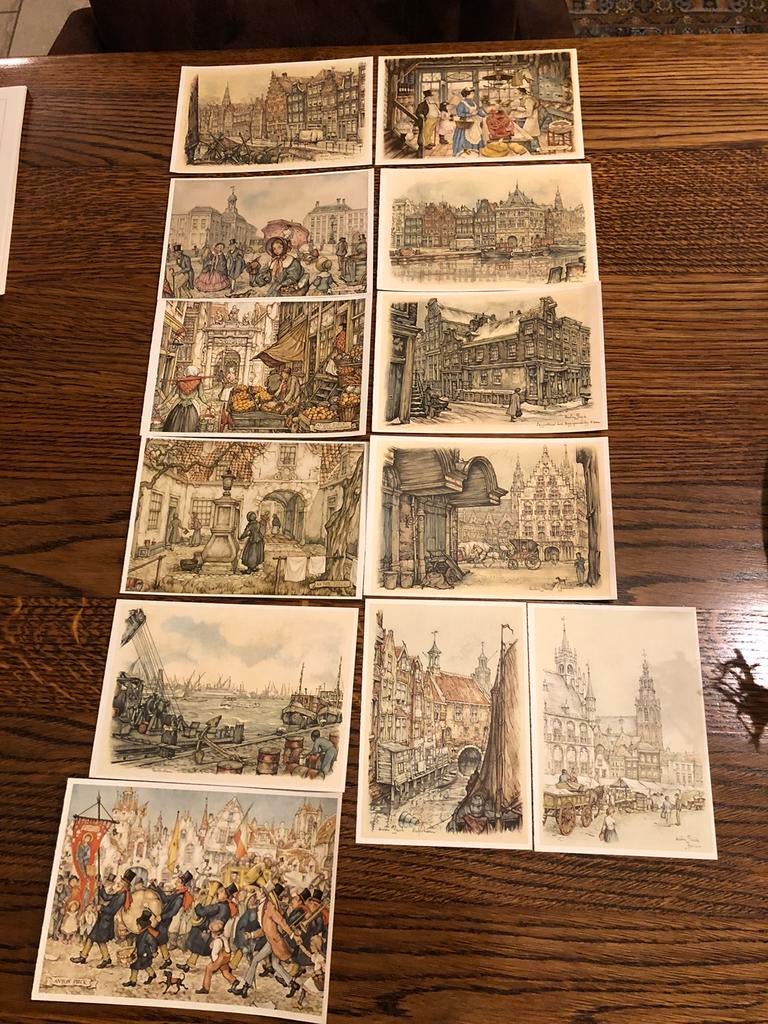 12 kaarten van ANTON PIECK, Ophalen of Verzenden, Zo goed als nieuw, Meerdere plaatjes