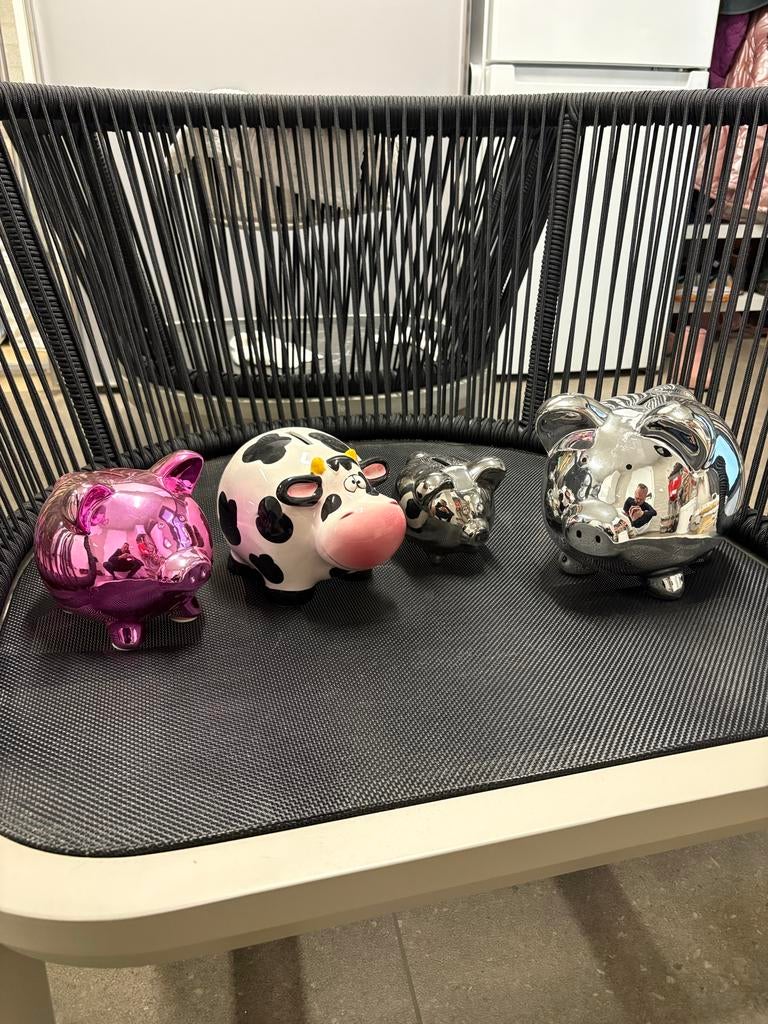 4 Spaarvarkens - Leuke Decoratie, Ophalen, Zo goed als nieuw, Kunststof, Minder dan 50 cm