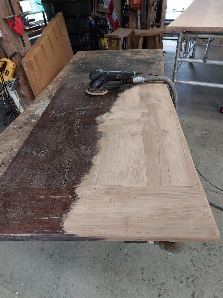 Tafel of meubel restaureren renoveren schuren lakken oliën, Ophalen, Nieuw