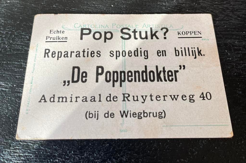 Reclame kaart van de Poppendokter, Verzamelen, Verzenden, Zo goed als nieuw, Overige typen