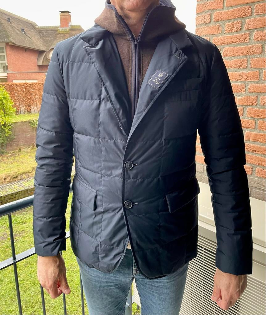 Fay Tussenjas Blauw - Stijlvol & Comfortabel, Ophalen, Gedragen, Maat 52/54 (L), Blauw
