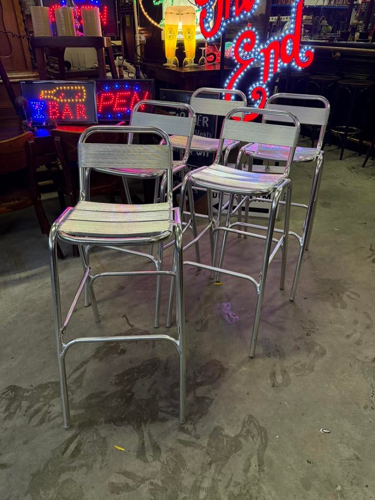 Terras barkrukken aluminium krukken, Met voetsteun, 60 tot 90 cm, Ophalen of Verzenden, Gebruikt