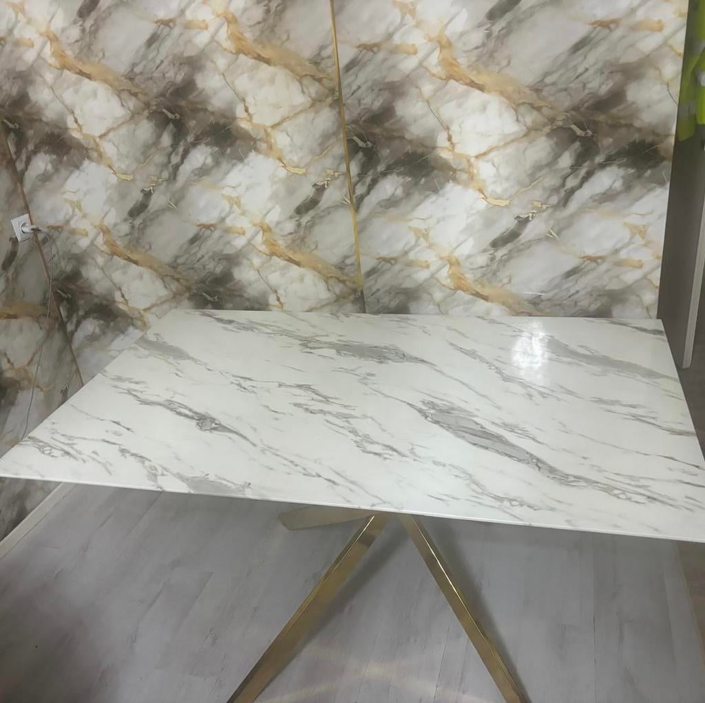 Tafel marmer wit met grijs kleur, Ophalen, Minder dan 10 m², Grijs