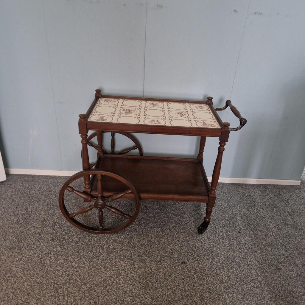 Vintage theewagen, Huis en Inrichting, Ophalen of Verzenden, Rechthoekig, Minder dan 55 cm