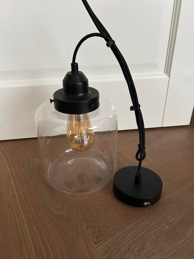 Karwei Hanglamp Glas, Huis en Inrichting, Lampen | Hanglampen, Ophalen, Zo goed als nieuw, Glas, Minder dan 50 cm