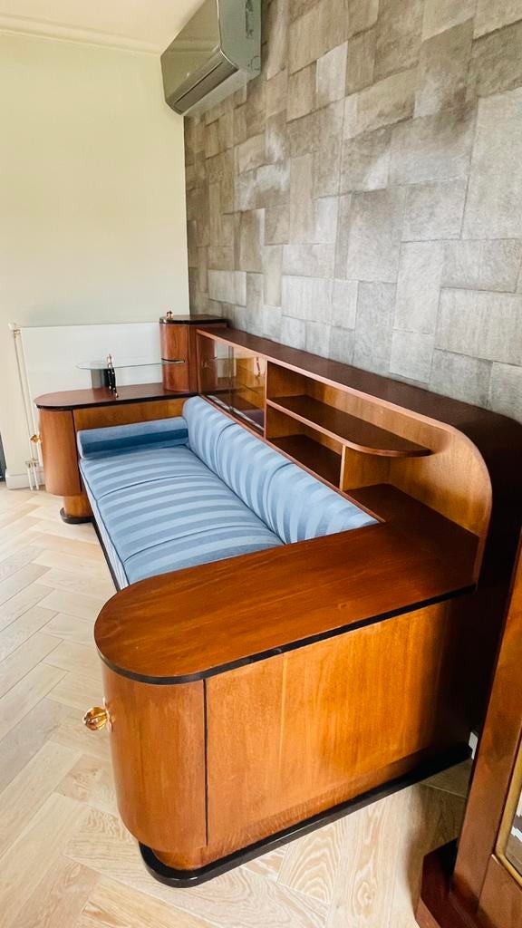 Art Deco Cosy Corner (de Coenes Frères, Kortrijk), Antiek en Kunst, Antiek | Meubels | Stoelen en Banken, Ophalen