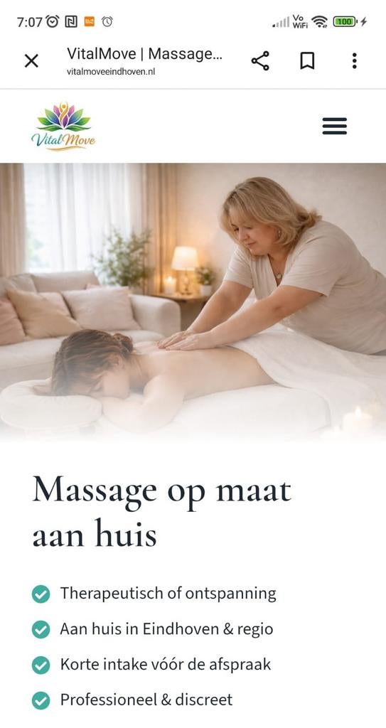 Masseuse aan huis Eindhoven en omgeving max 30 km, Diensten en Vakmensen, Welzijn | Masseurs en Massagesalons, Ontspanningsmassage