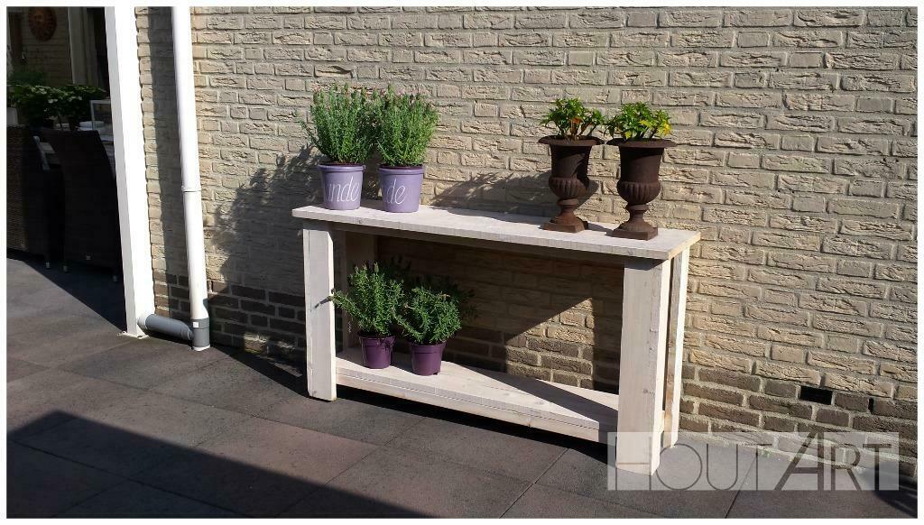 Sidetable steigerhout met onderblad!, 100 tot 150 cm, Info@hout-art.nl, Nieuw, Ophalen of Verzenden