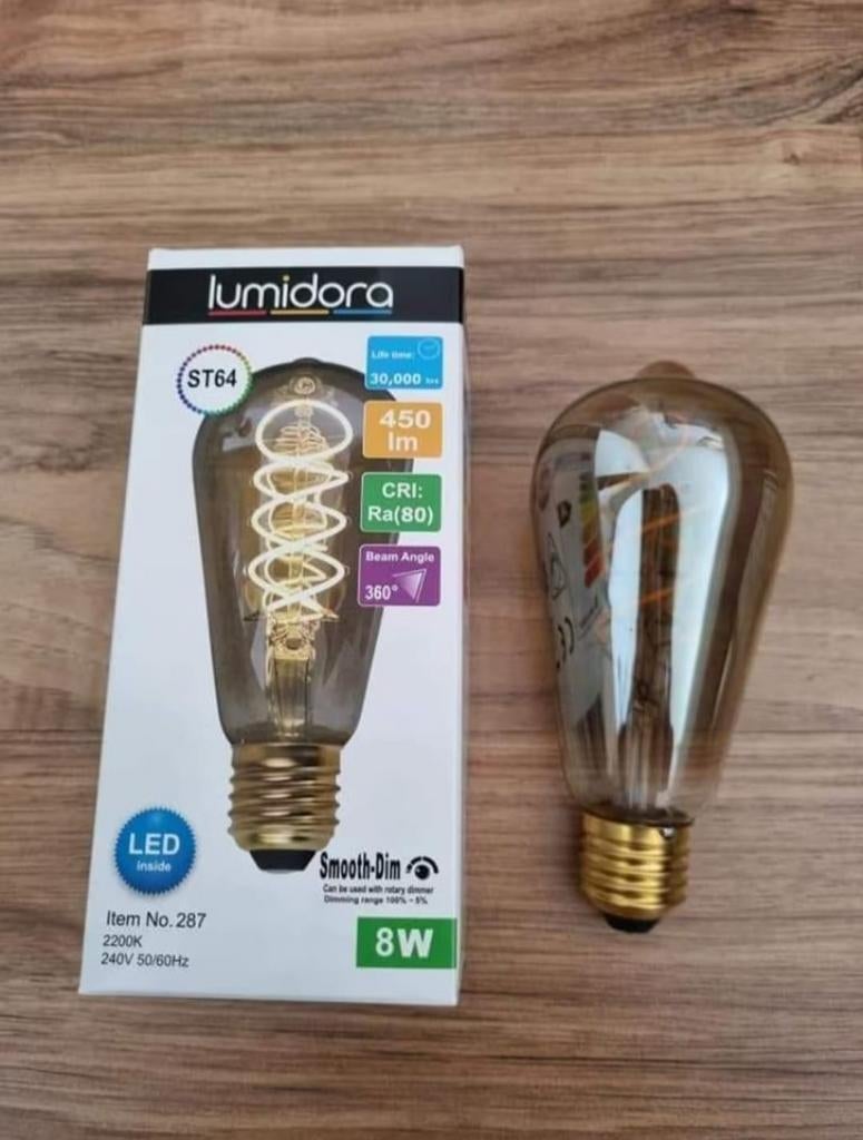 2 Lumidora lampen, Ophalen, Zo goed als nieuw, E27 (groot), Led-lamp