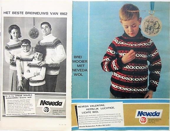 14 vintage reclames wol breiwol 1935-62 Neveda breien haken, Ophalen of Verzenden, Gebruikt, Overige typen