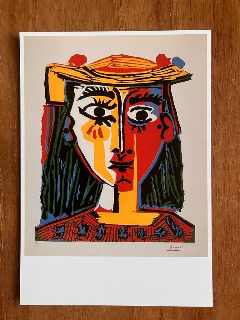 Pablo Picasso - Dame met hoed, Verzamelen, Ansichtkaarten | Themakaarten, Ophalen of Verzenden, 1980 tot heden, Ongelopen, Overige thema's