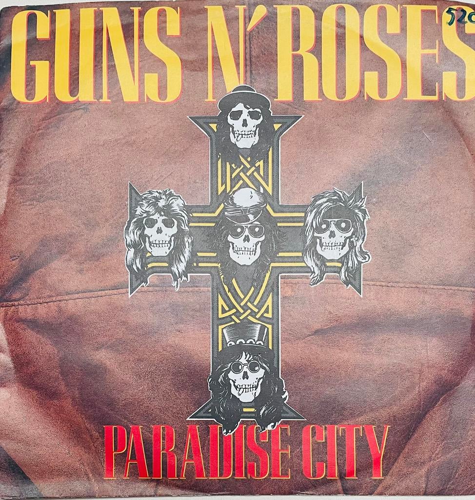 Guns N’ Roses single Paradise City uit 1989, Cd's en Dvd's, Vinyl | Hardrock en Metal, Ophalen of Verzenden, Zo goed als nieuw