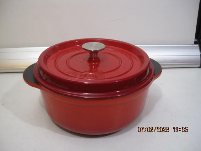 sola gietijzer braadpan 24 cm dia (374), Ophalen of Verzenden, Gebruikt, Gietijzer, Koekenpan of Braadpan