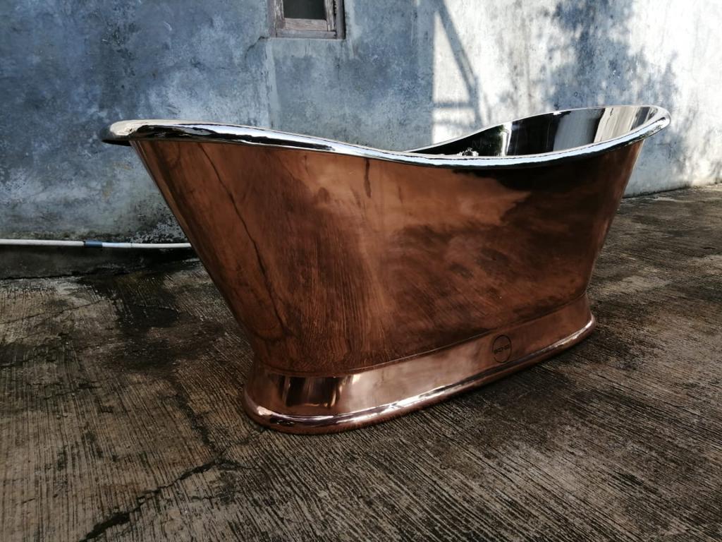 UNIEKE 100 % KOPEREN KOPER BADEN LIGBAD BADKUIP BAD VINTAGE, Overige typen, Nieuw, Minder dan 100 cm, 25 tot 50 cm