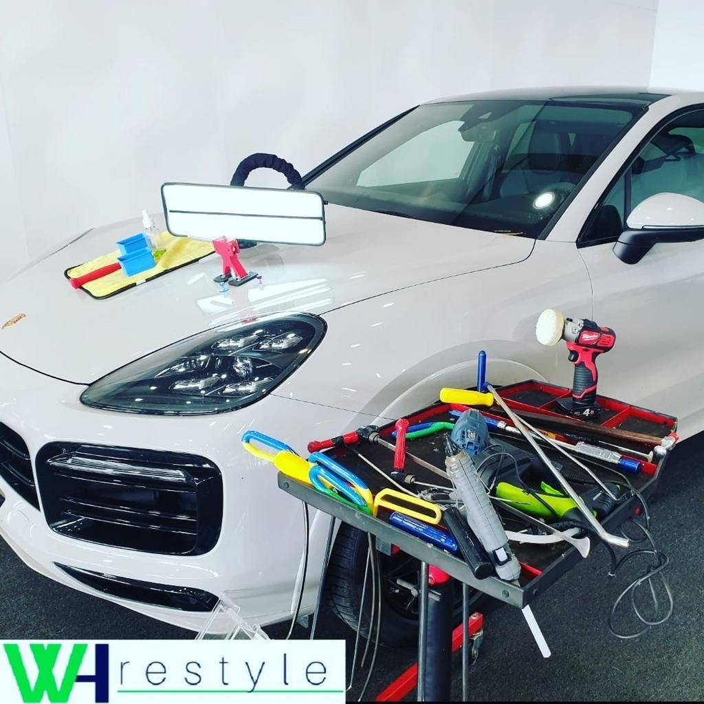 Uitdeuken zonder spuiten,hagelschade,parkeerdeuk,restyling