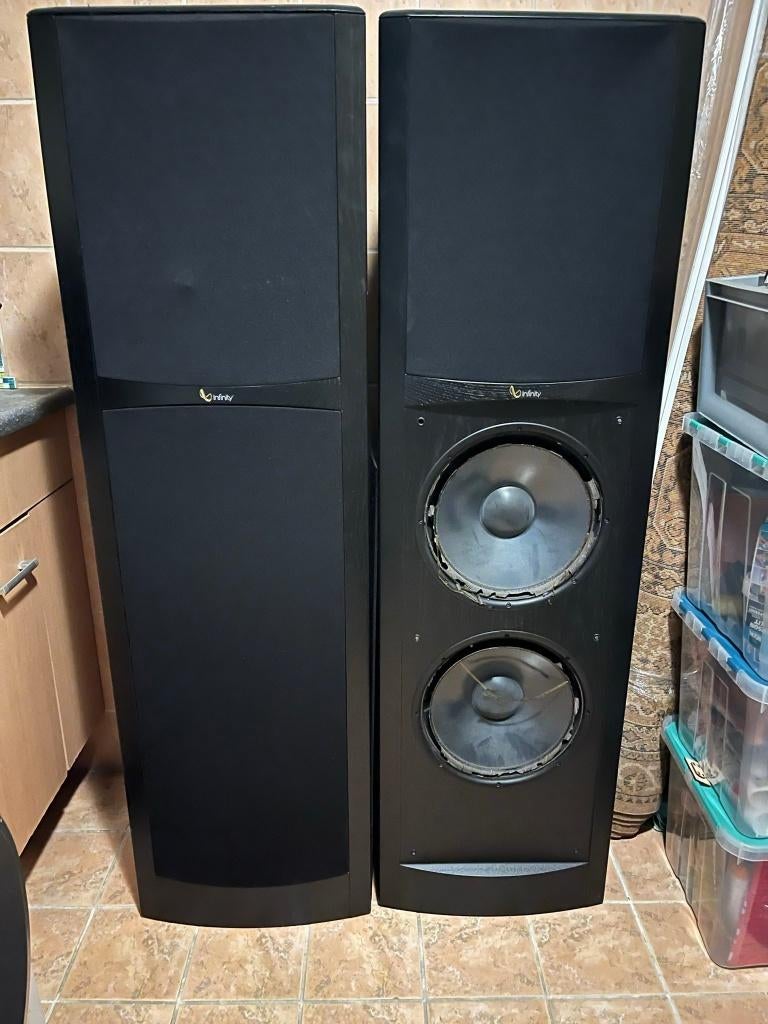 Infinity Kappa 100 - revisie nodig, Audio, Tv en Foto, Luidsprekers, Gebruikt, Front, Rear of Stereo speakers, 120 watt of meer