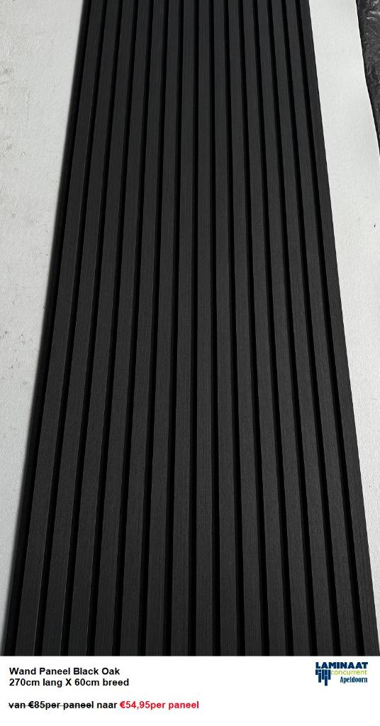 Akoestische Wandpanelen Black Oak 270cm x 60cm x 18mm, Ophalen of Verzenden, Nieuw