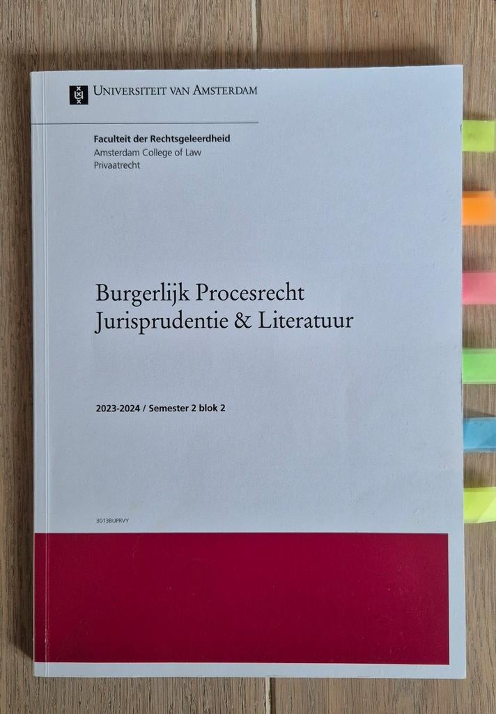 Burgerlijk Procesrecht Jurisprudentie & Literatuur UvA, Ophalen of Verzenden, Alpha, Zo goed als nieuw, WO