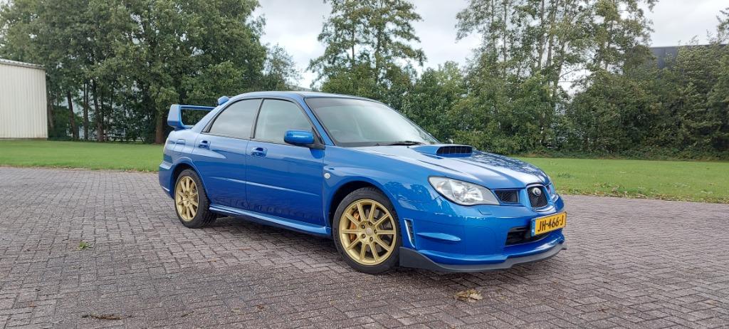 Subaru Impreza 2.5 WRX STI AWD - EJ25 – Hawkeye – 2006 – JDM, Auto's, Zwart, 4 cilinders, Blauw, USB