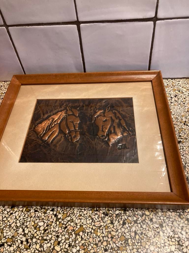 Metalen schilderij paarden, Ophalen of Verzenden